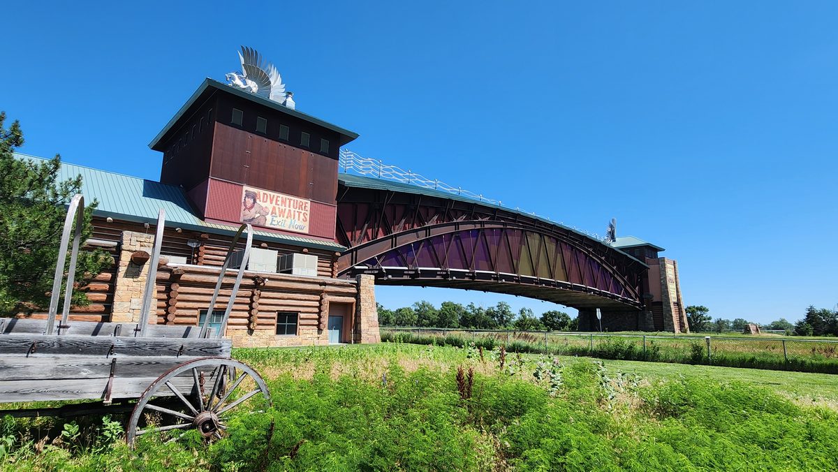 The Great Platte River Road Archway spanning the highway in Kearney, Nebraska