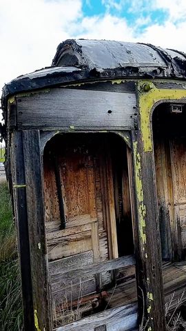 FPV flight through a rusting abandoned train car
